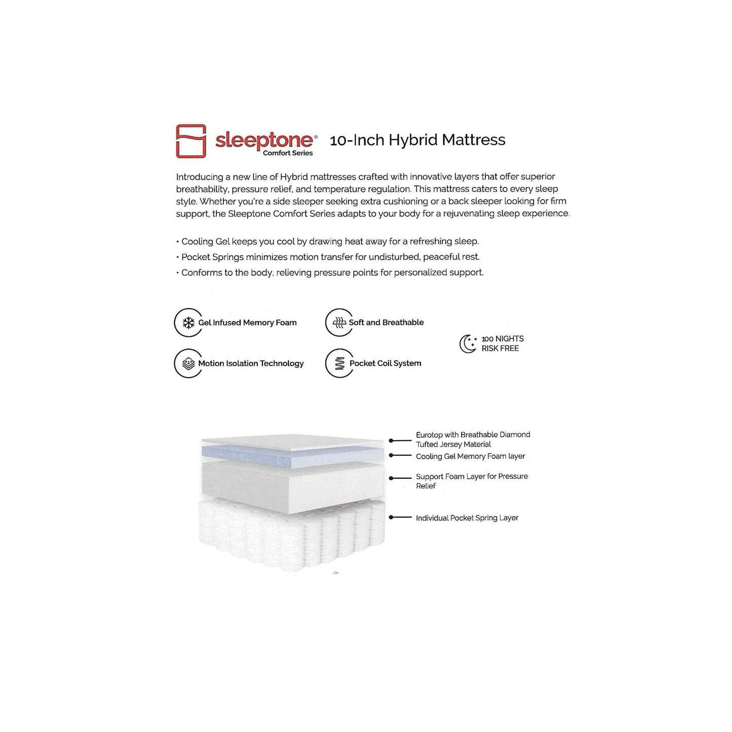 10-Inch Comfort Series Hybrid Mattress