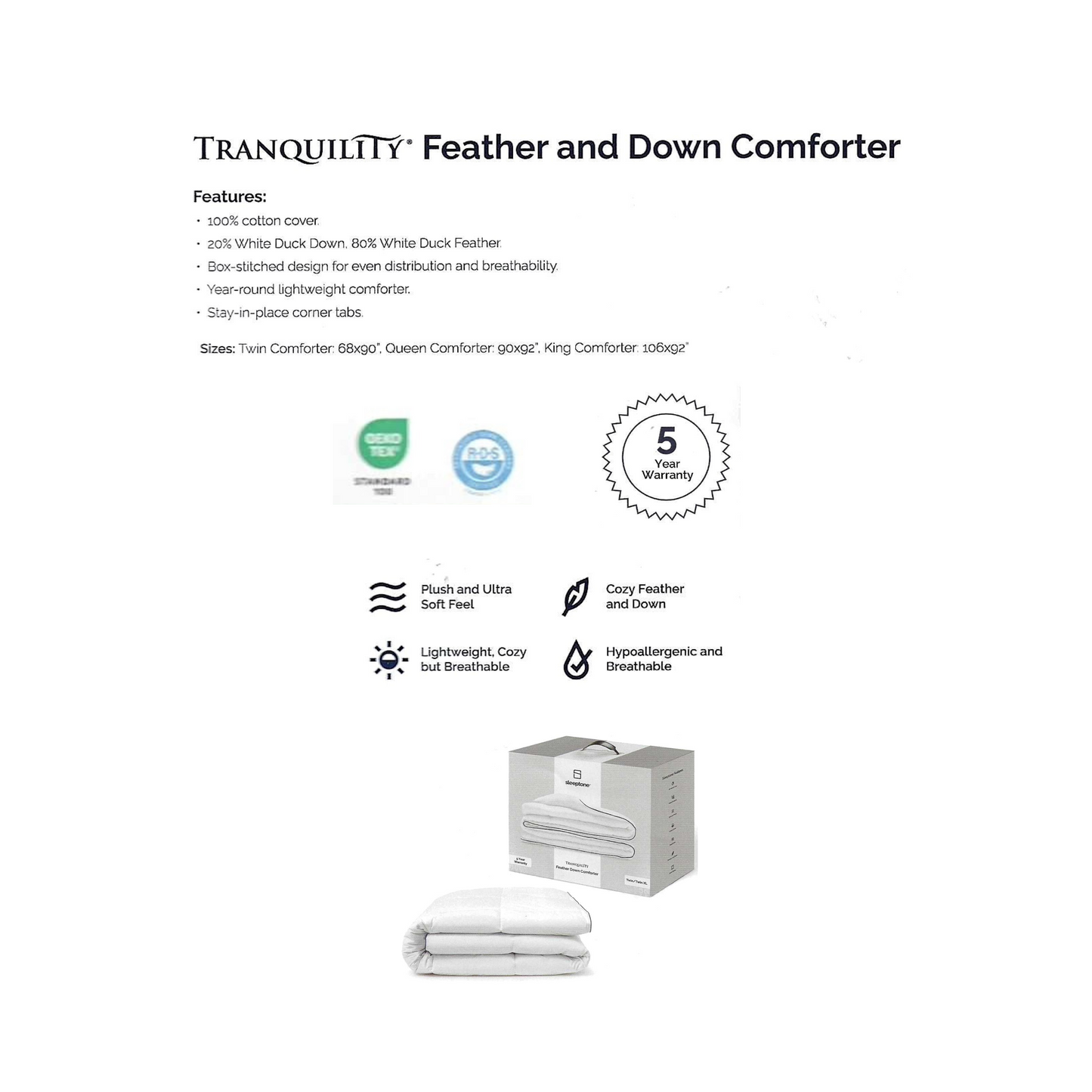 Tranquility® Feather and Down Comforter