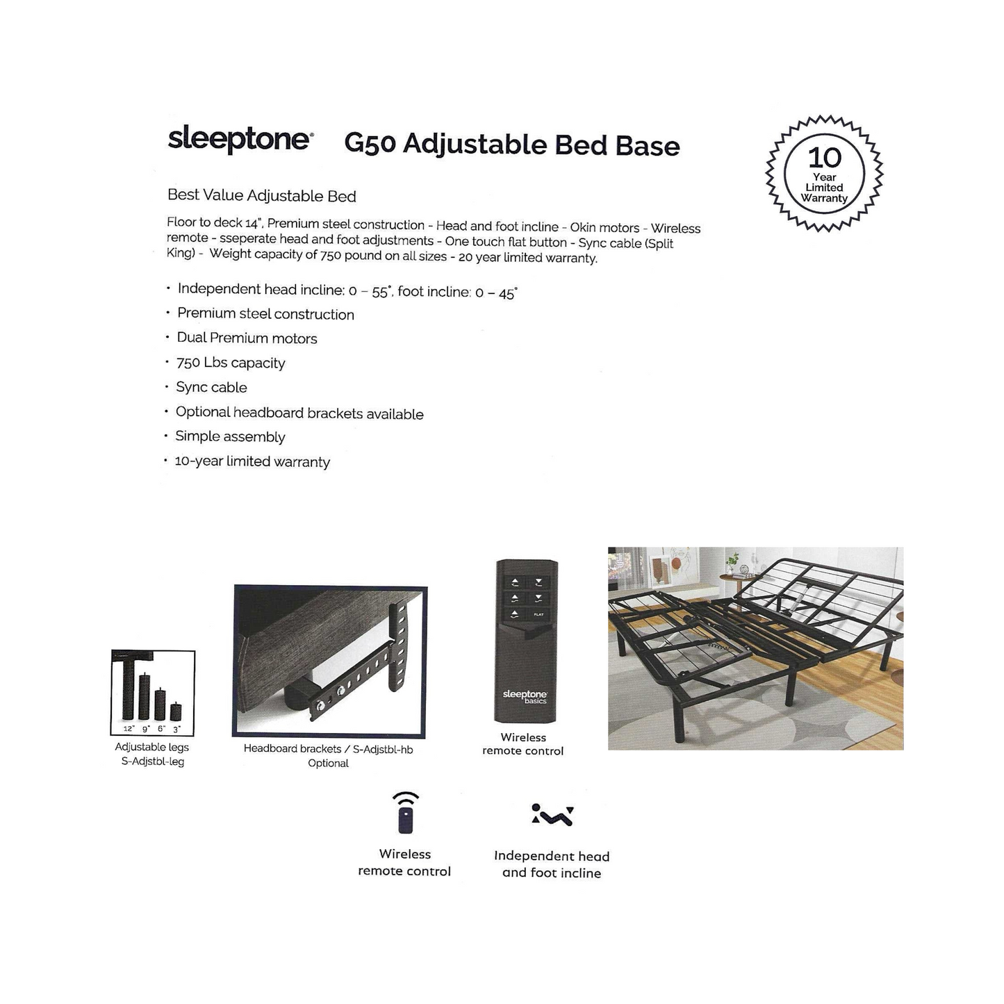G50 Adjustable Base