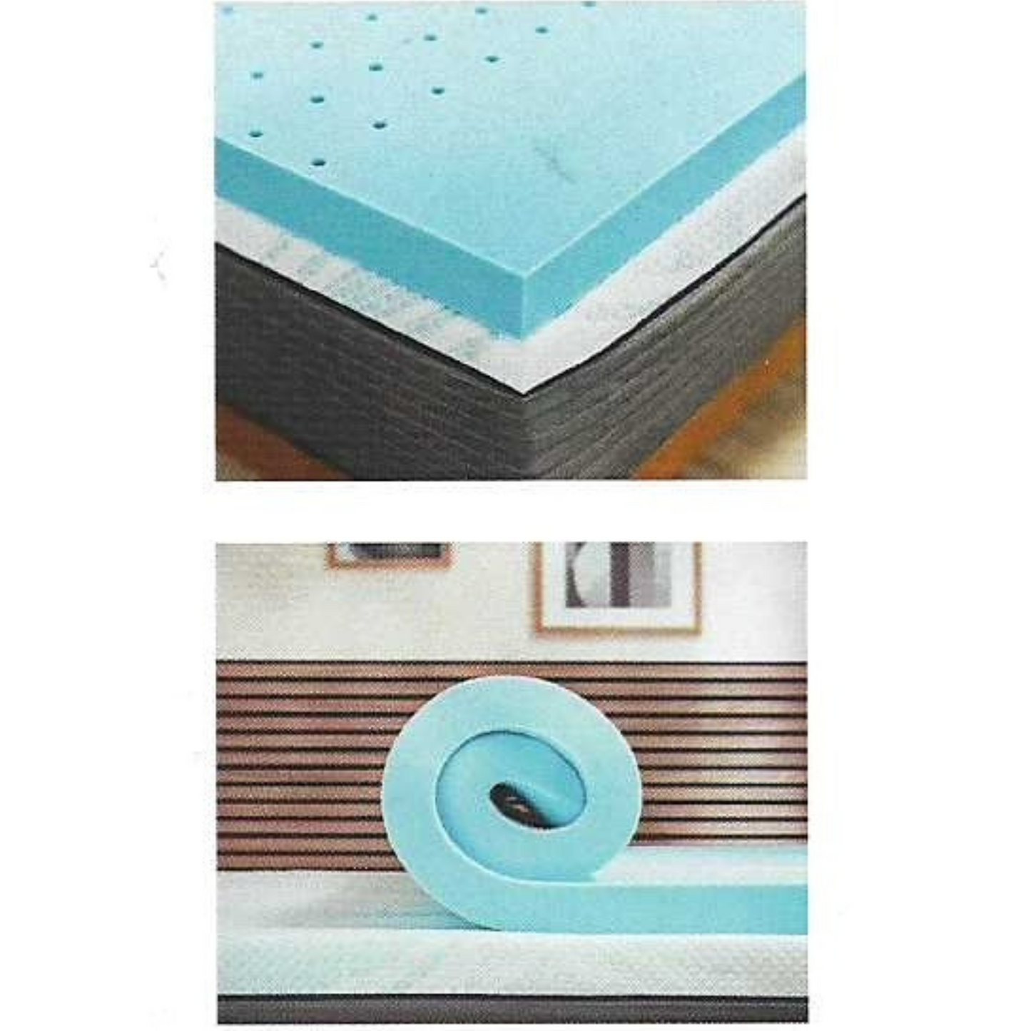 Gel Infused Memory Foam Bedding Mattress Topper