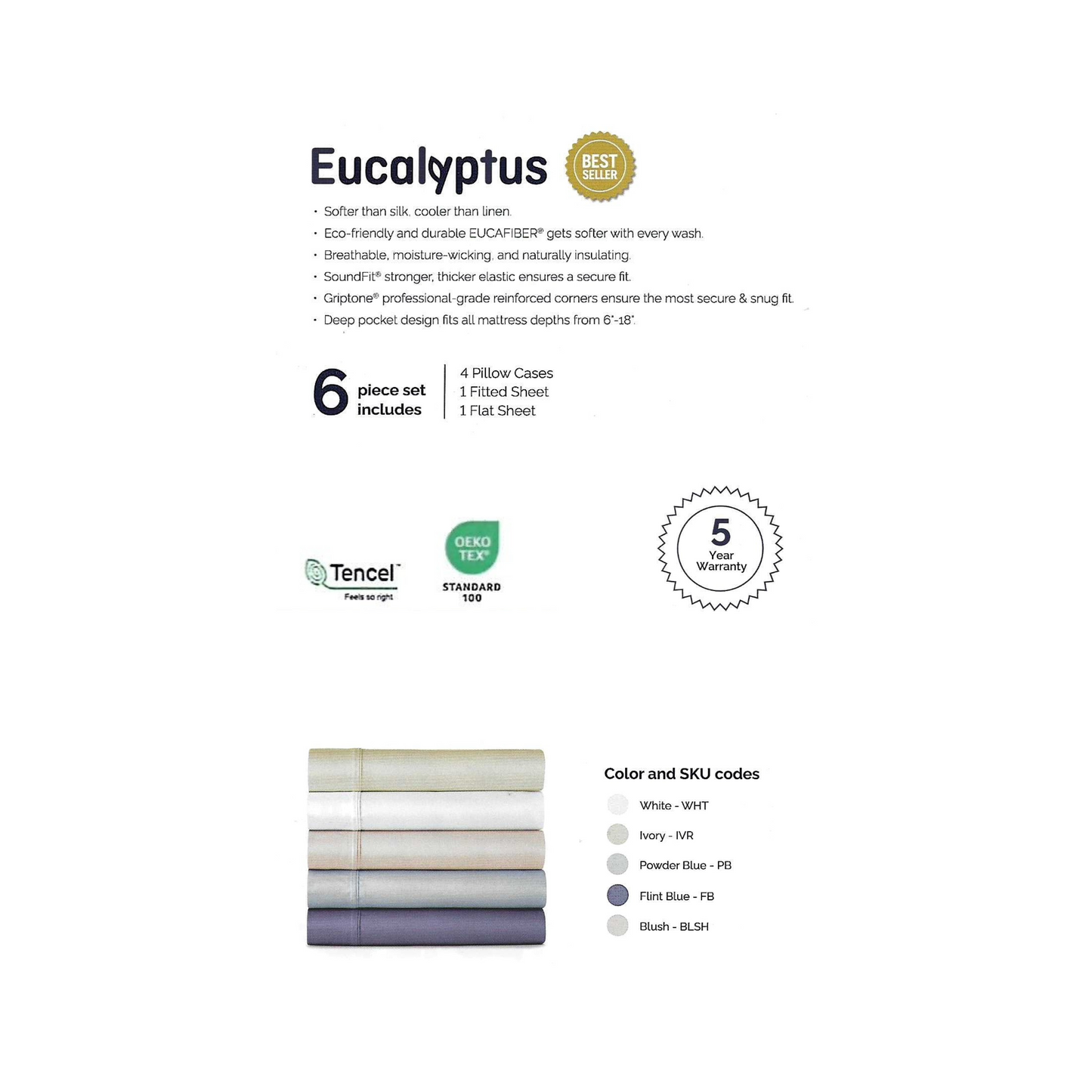 Eucalyptus 6-Piece Sheet Set