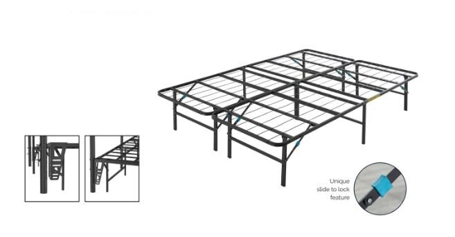 Foldable Metal Platform Storage Bed Frame