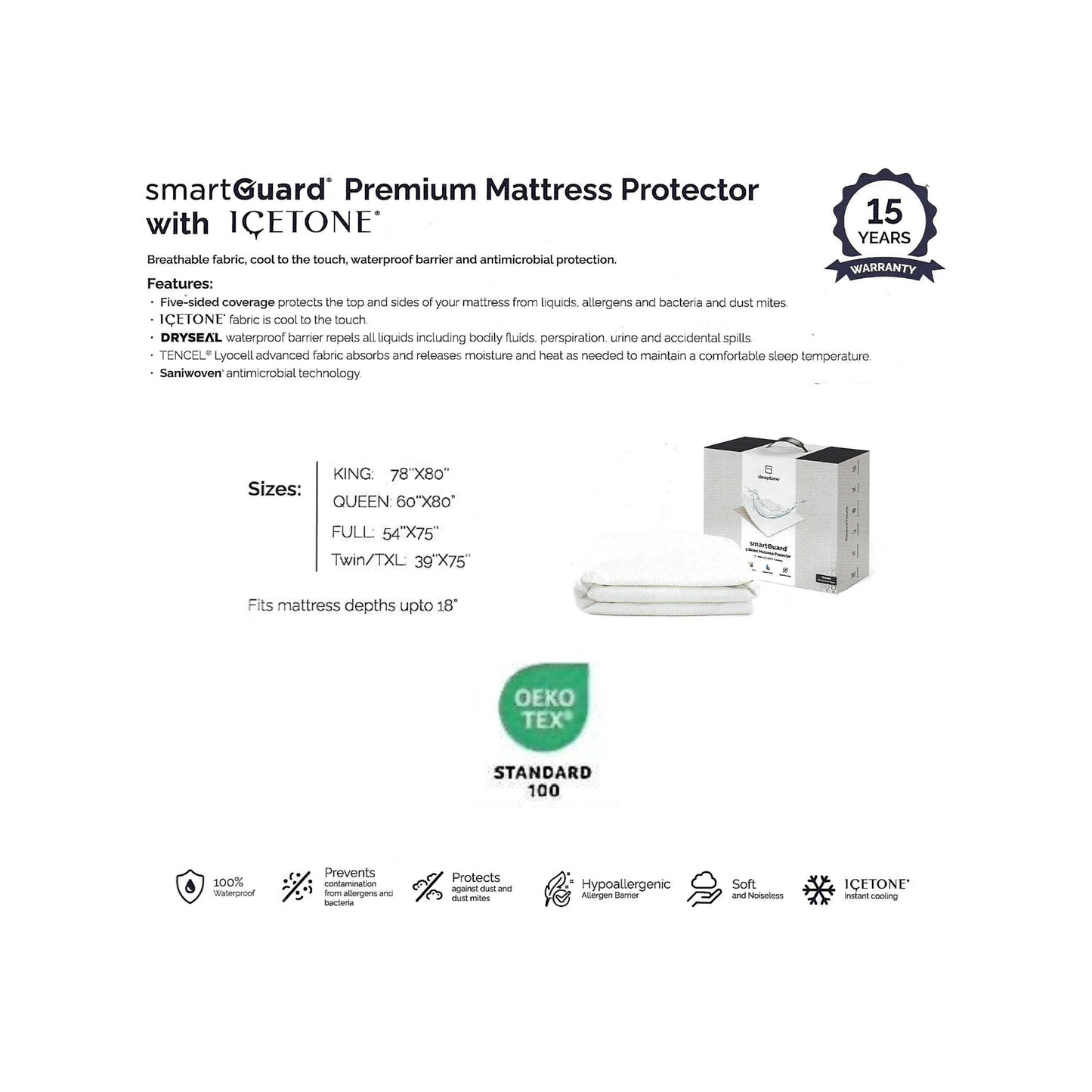 SmartGuard® Premium Mattress Protector with IceTone®